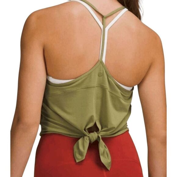 LULULEMON ATHLETICA Modal-Silk Yoga Tank In Bronze Green Size 2 - Picture 1 of 2